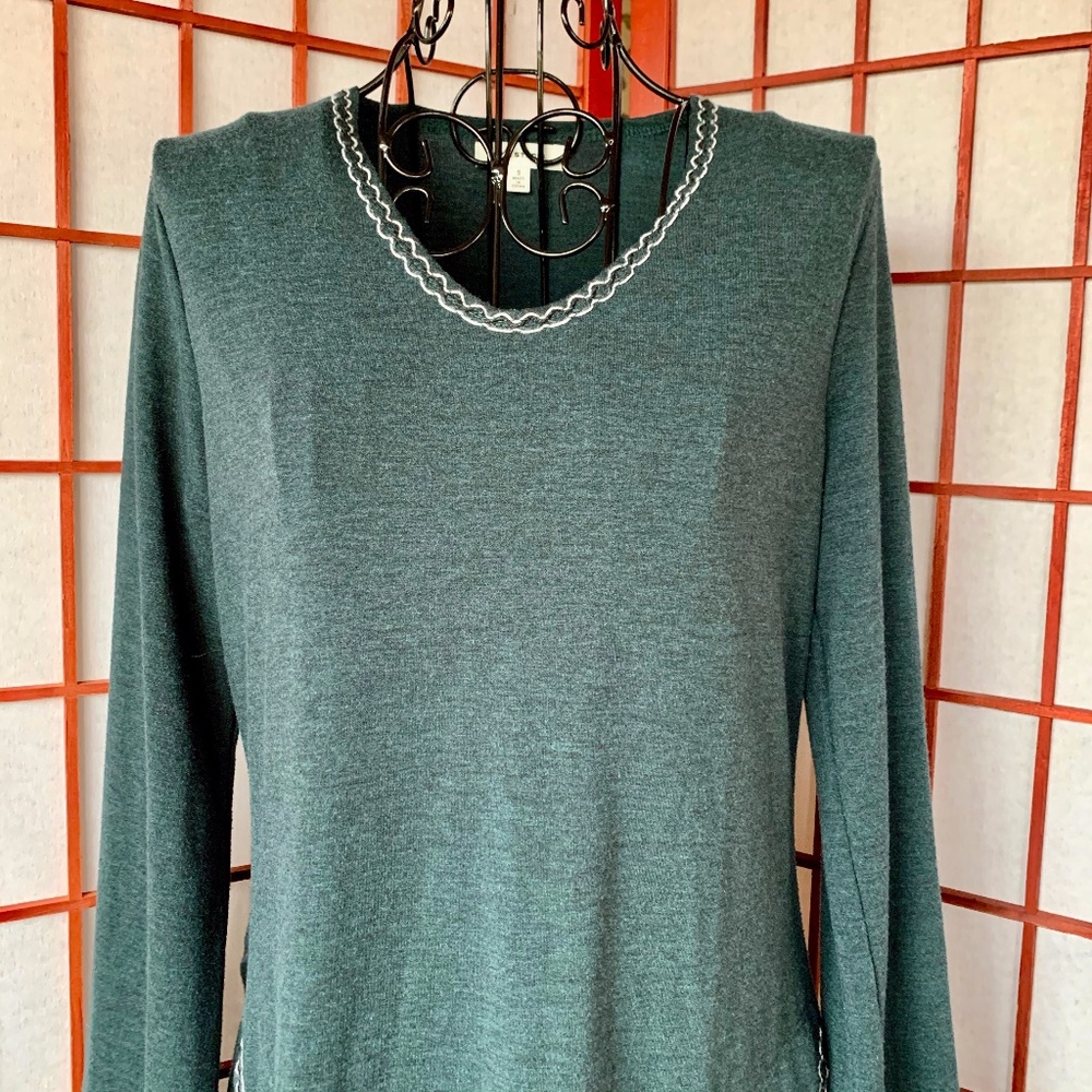 Max Studio Soft Embellished Knit Shift Midi